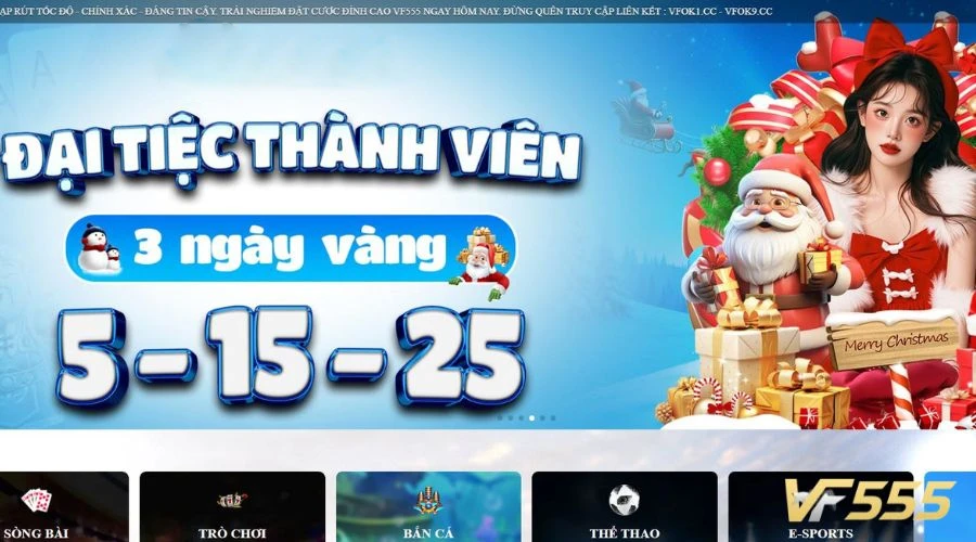 Người chơi truy cập trang chủ VF555